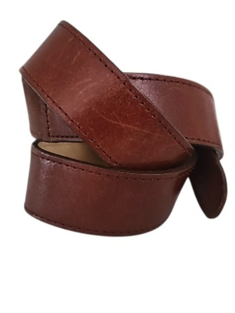 Vintage DKNY Buffalo Calf Leather Belt Women M Brown Made USA Minimalist Classic